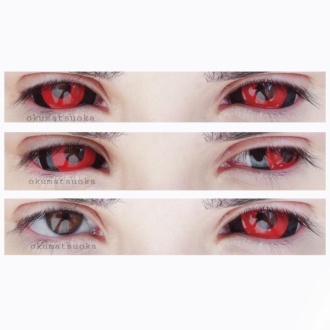 Phantasee Red Black Gremiln sclera lenses. are perfect for Anime ghoul char...