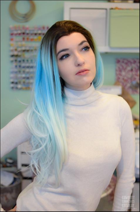 Elegant Blue Lace front wig