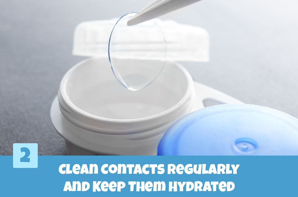 Clean Contacts Regularly and Keep Them Hydrated to Fix Blurry Contact Lenses