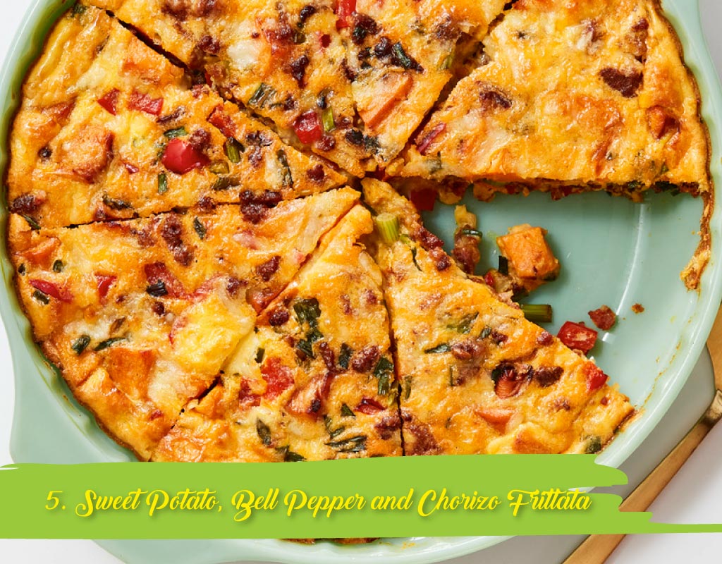 Sweet Potato, Bell Pepper and Chorizo Frittata