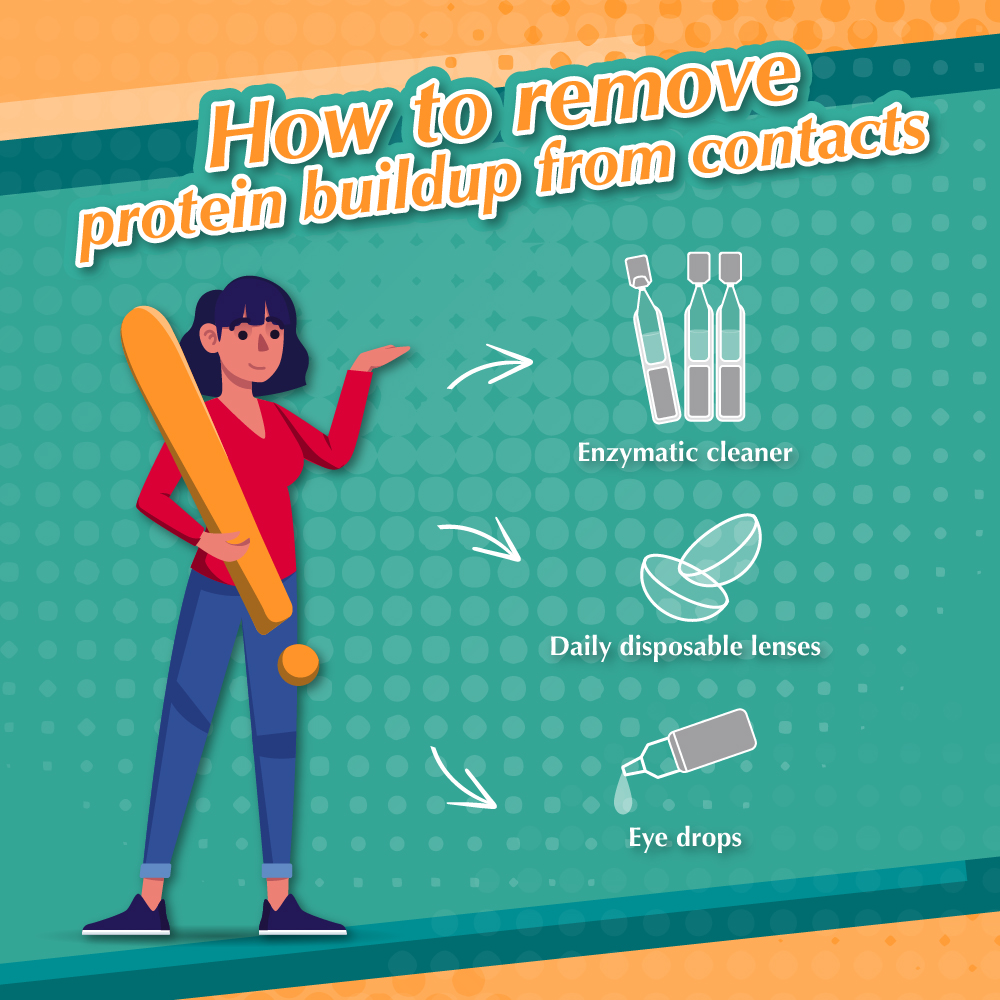 how to remove protein deposits from contacts
