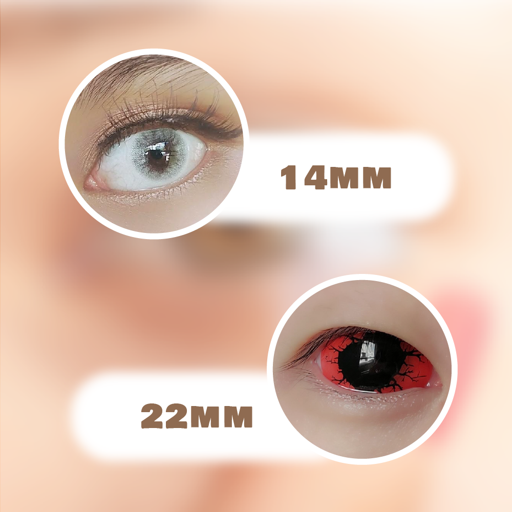 Colored contact lenses also comes in different sizes for different needs.