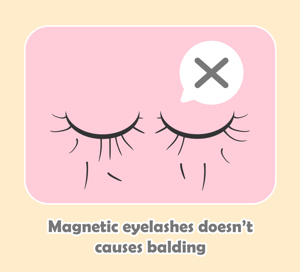 magnetic eyelashes will not cause balding.