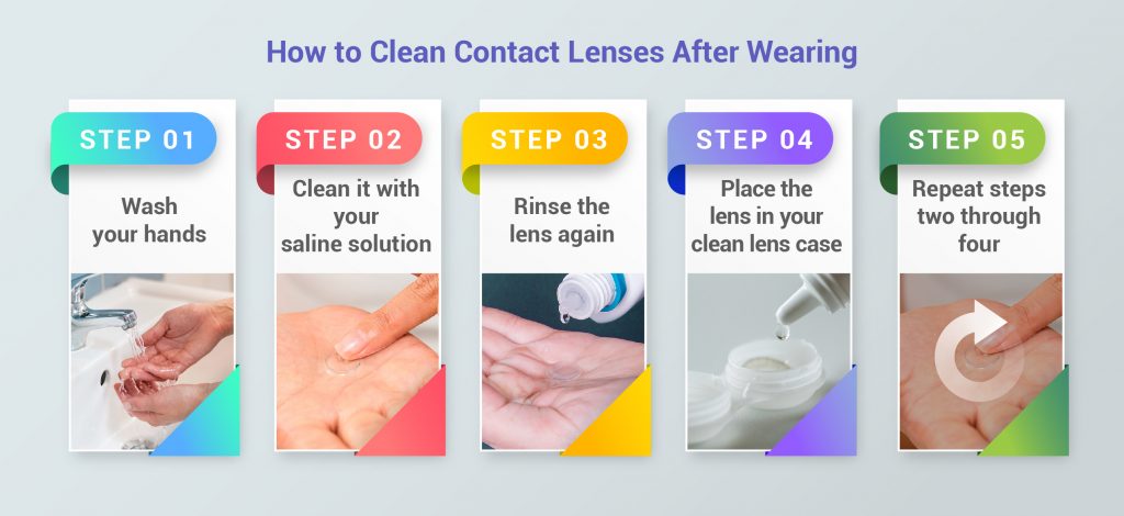 how to clean contact lens after wearing
