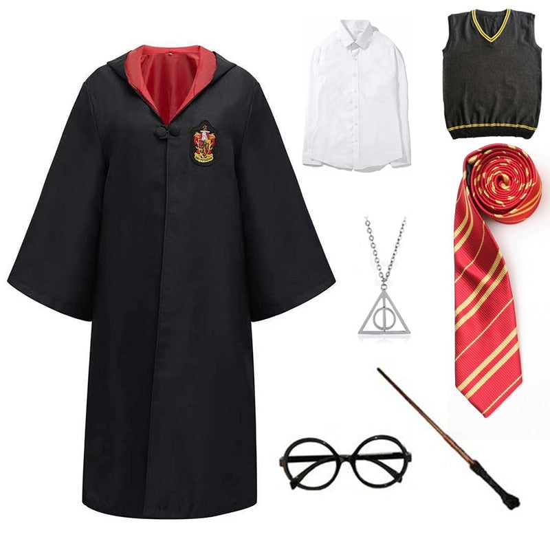 Deluxe Harry Potter Hermione Costume for Girls, Kid's Gryffindor Robe for  Fantasy & Magic or Wizard Cosplay