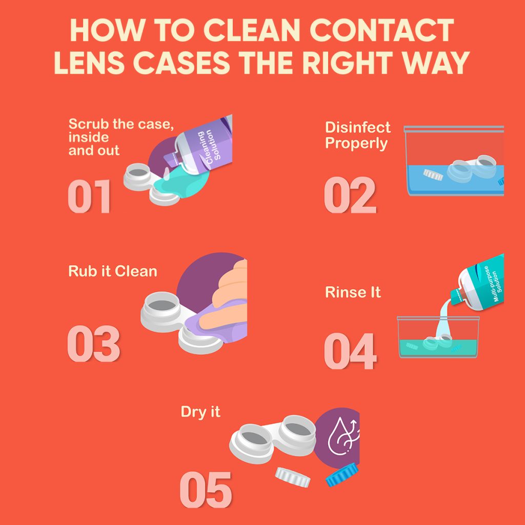 how to clean contact lens case