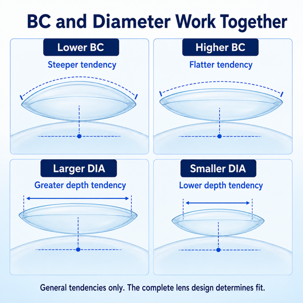 How Base Curve and Diameter Work Together